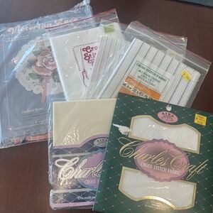 Counted Crosstitch Project Victorian Lace Flower, And Fabrics